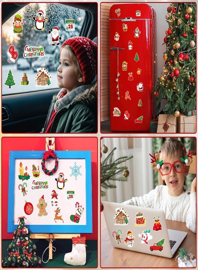 MARFOREVER 50Pcs Christmas Window Gel Clings Stickers Removable Reusable Xmas Snowflake Winter Window Clings Decals Stickers for Kids Classroom Home Christmas Holiday Party Supplies Decorations - Image 4